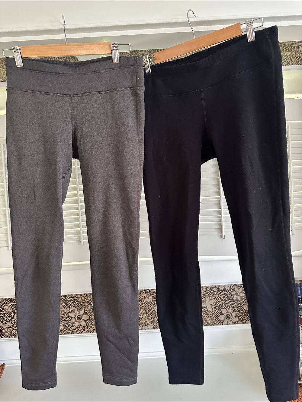 Athleta Fleece Lined Leggings Duo — Black & Dark Gray